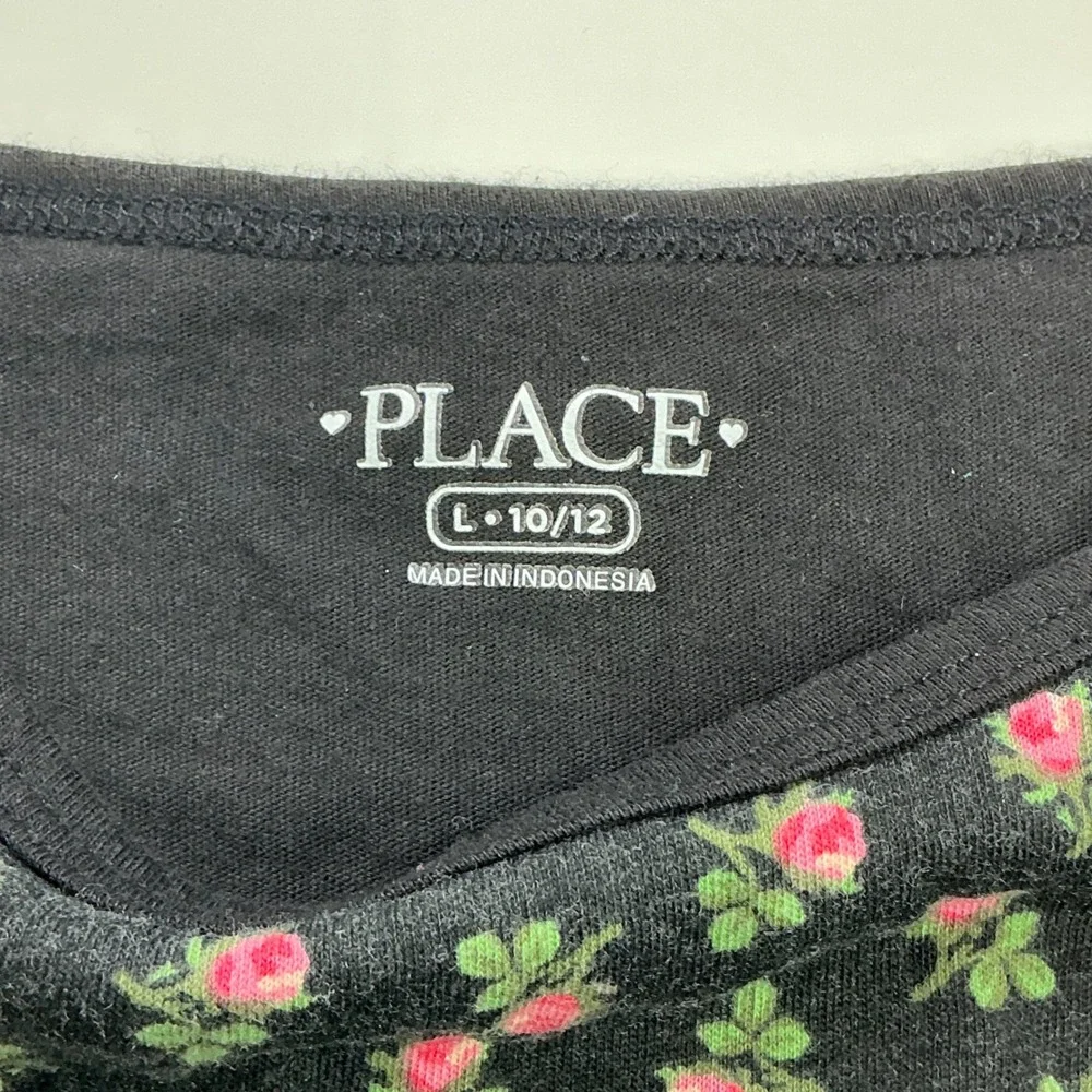 The Children's Place Black Floral Love Sequin Raglan Top Kids Size L 10/12